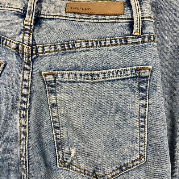 Revolve GRLFRND Karolina High Rise Straight Crop Raw Hem Jeans Size 24 - Picture 11 of 13